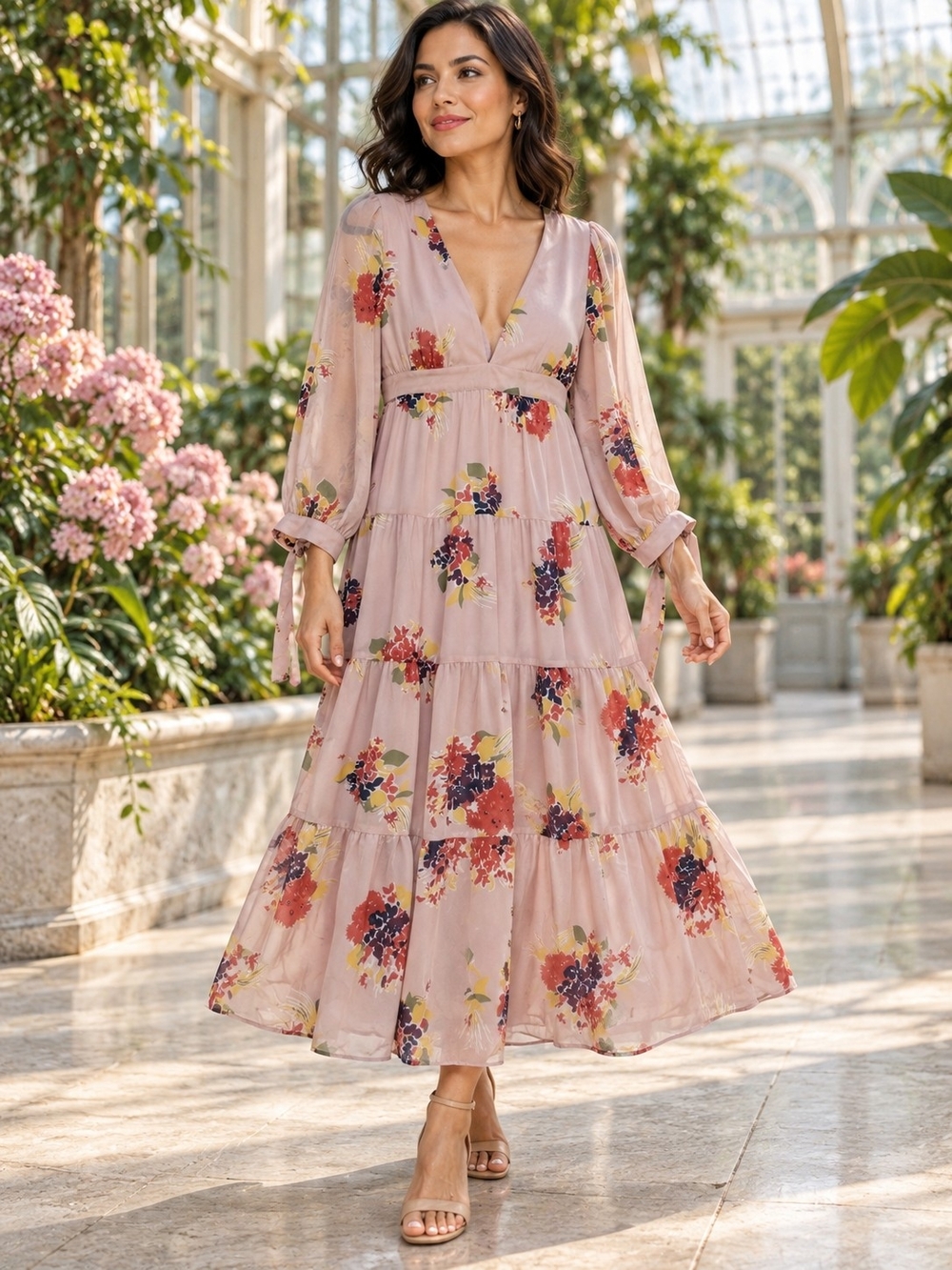 Madewell AL294 Market Bouquet Floral Tiered Midi Dress Size 4